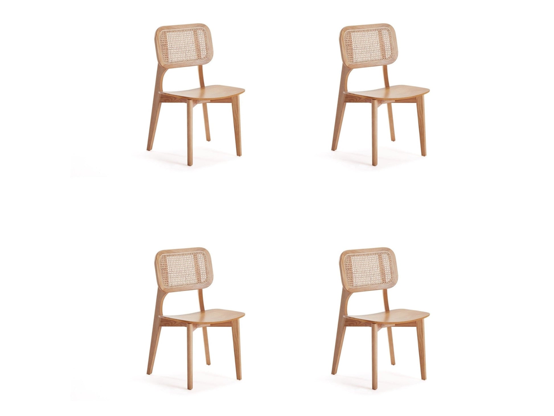 Versailles Square Dining Chair in Nature Cane (set of 4) - Ornate Home