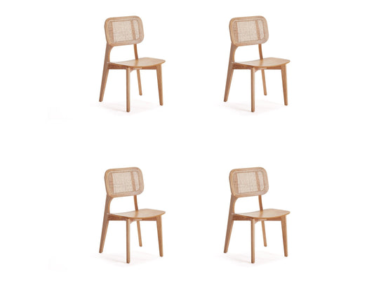 Versailles Square Dining Chair in Nature Cane (set of 4) - Ornate Home