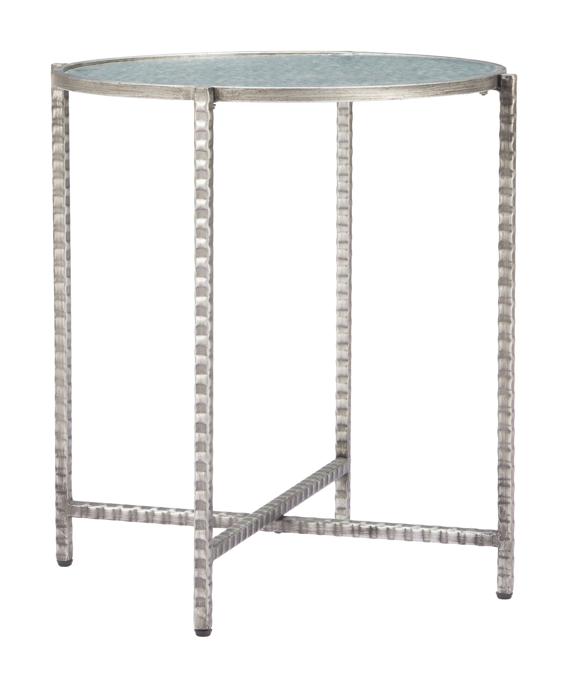 Vetro Silver Side Table - Ornate Home