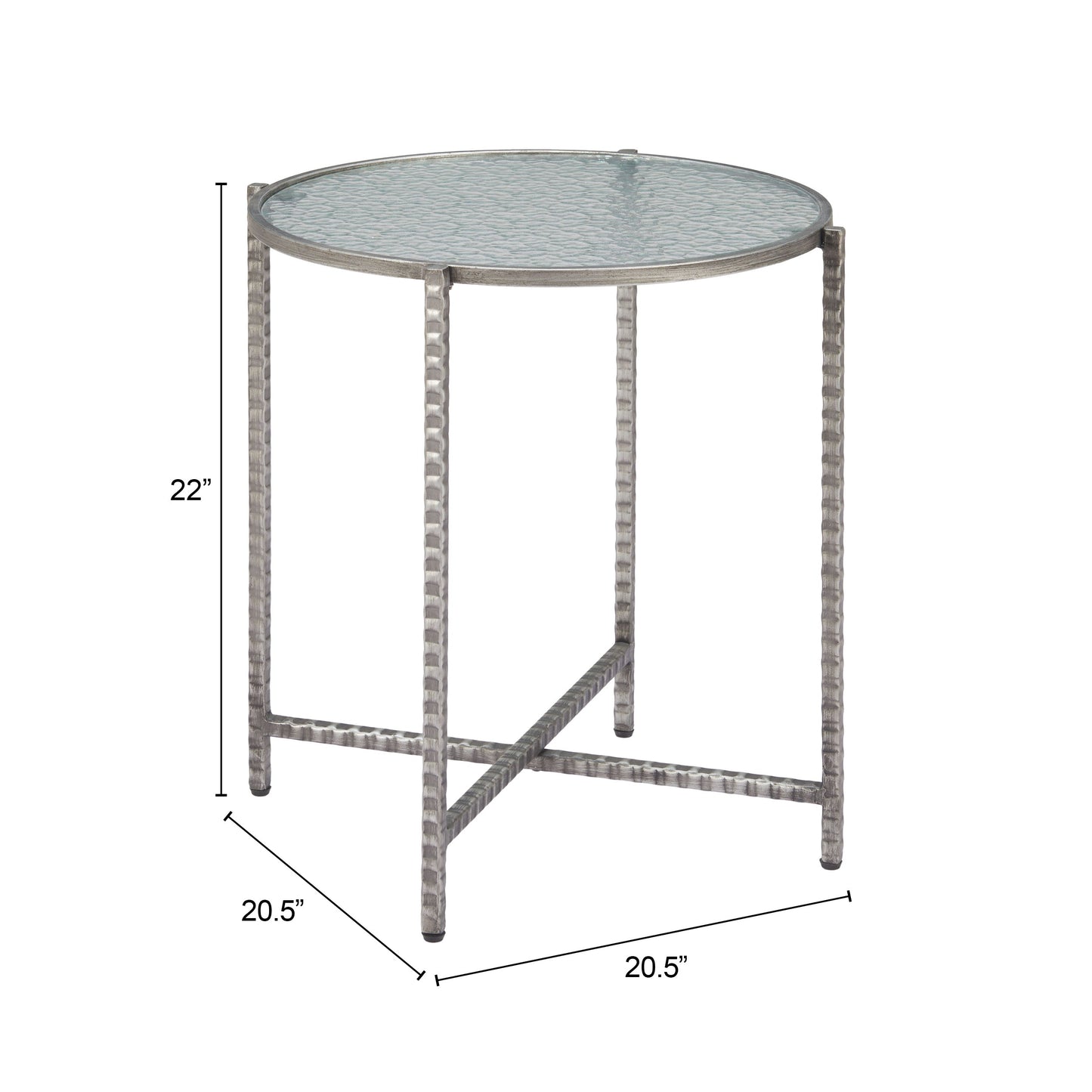 Vetro Silver Side Table - Ornate Home