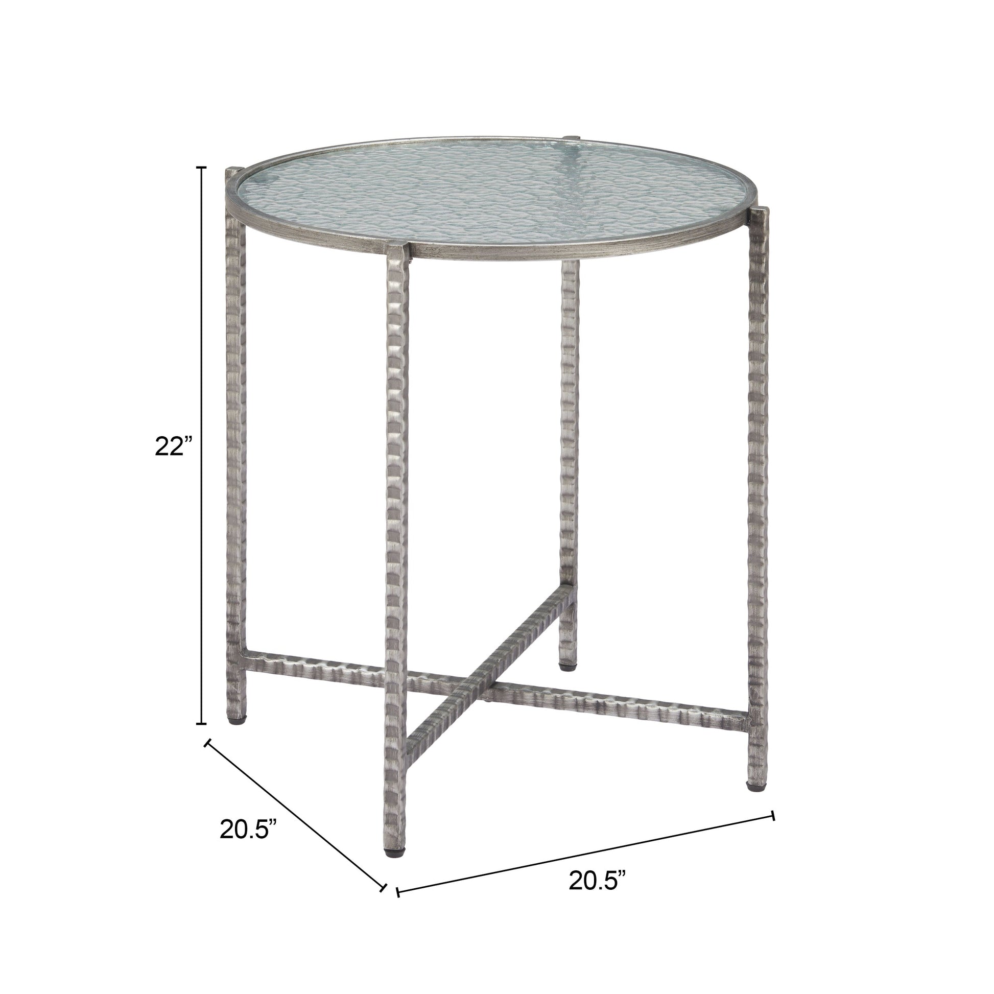 Vetro Silver Side Table - Ornate Home