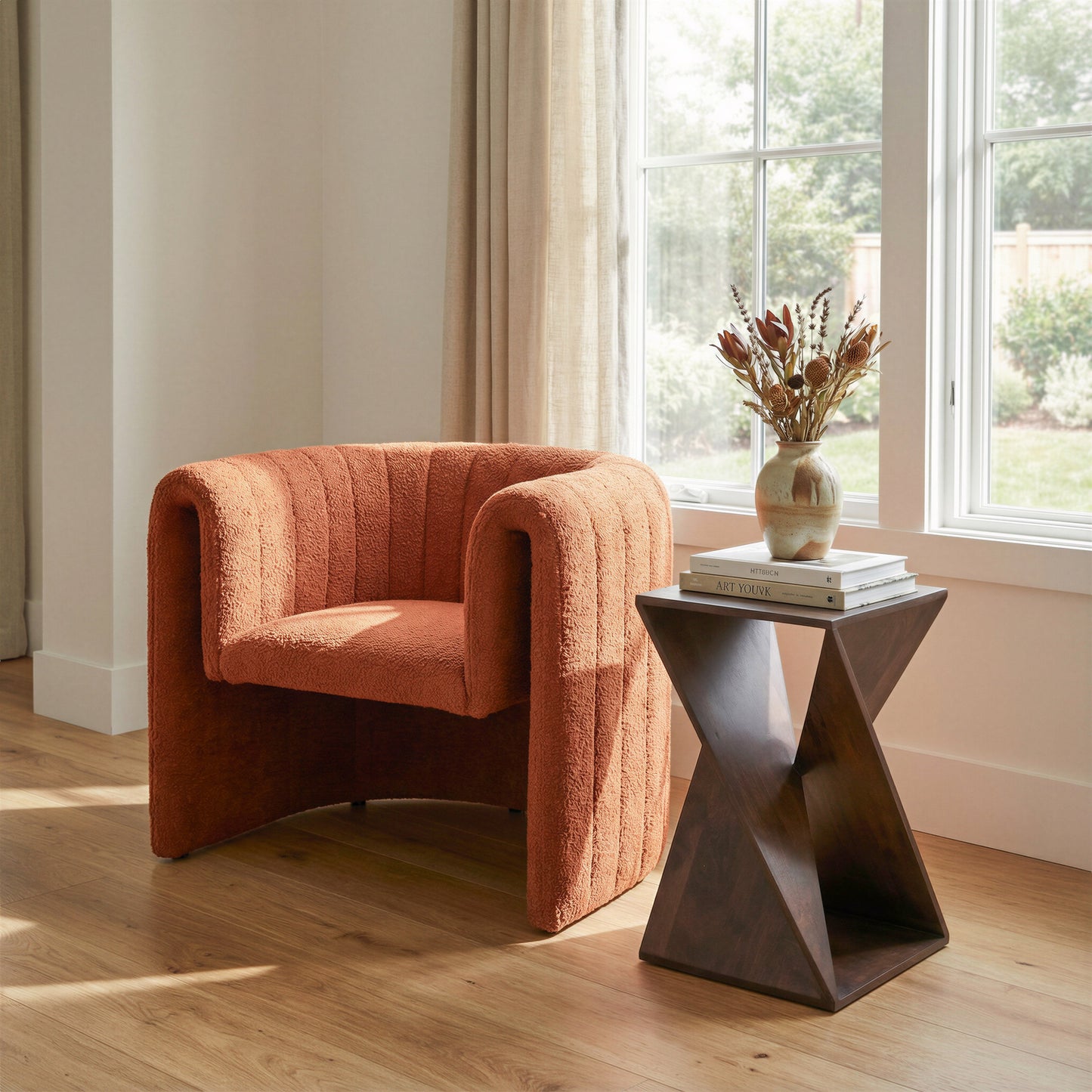 Viana Burnt Orange Accent Chair - Ornate Home