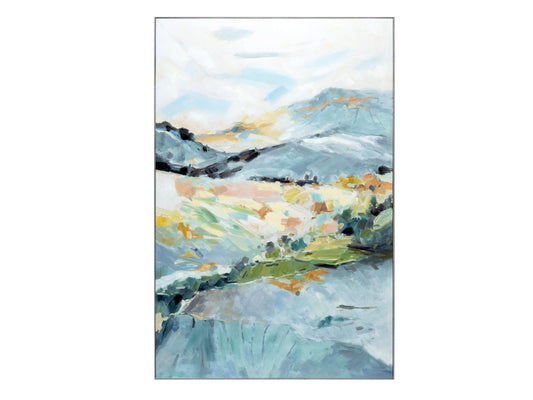 Vibrant Hills Blue/Green Canvas - Ornate Home