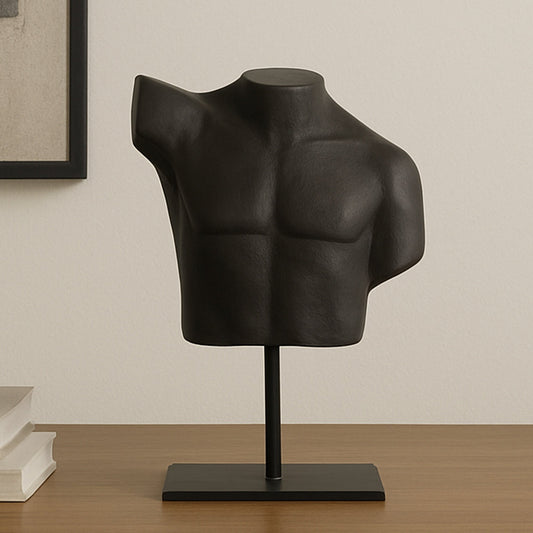 Victor Aged Black Cast Alumiinum Sculpture - Ornate Home