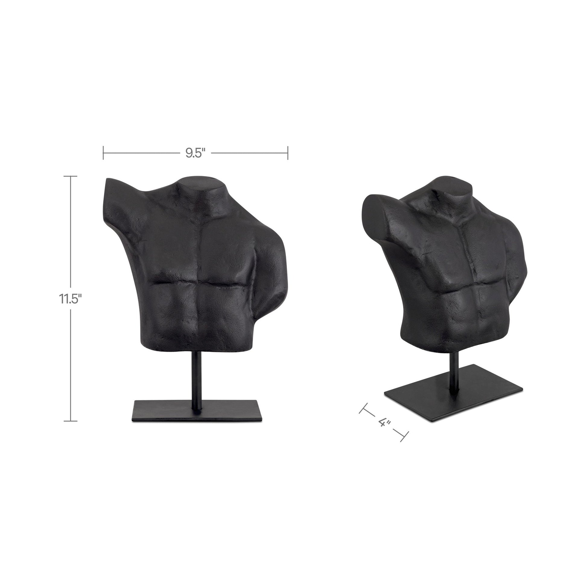 Victor Aged Black Cast Alumiinum Sculpture - Ornate Home