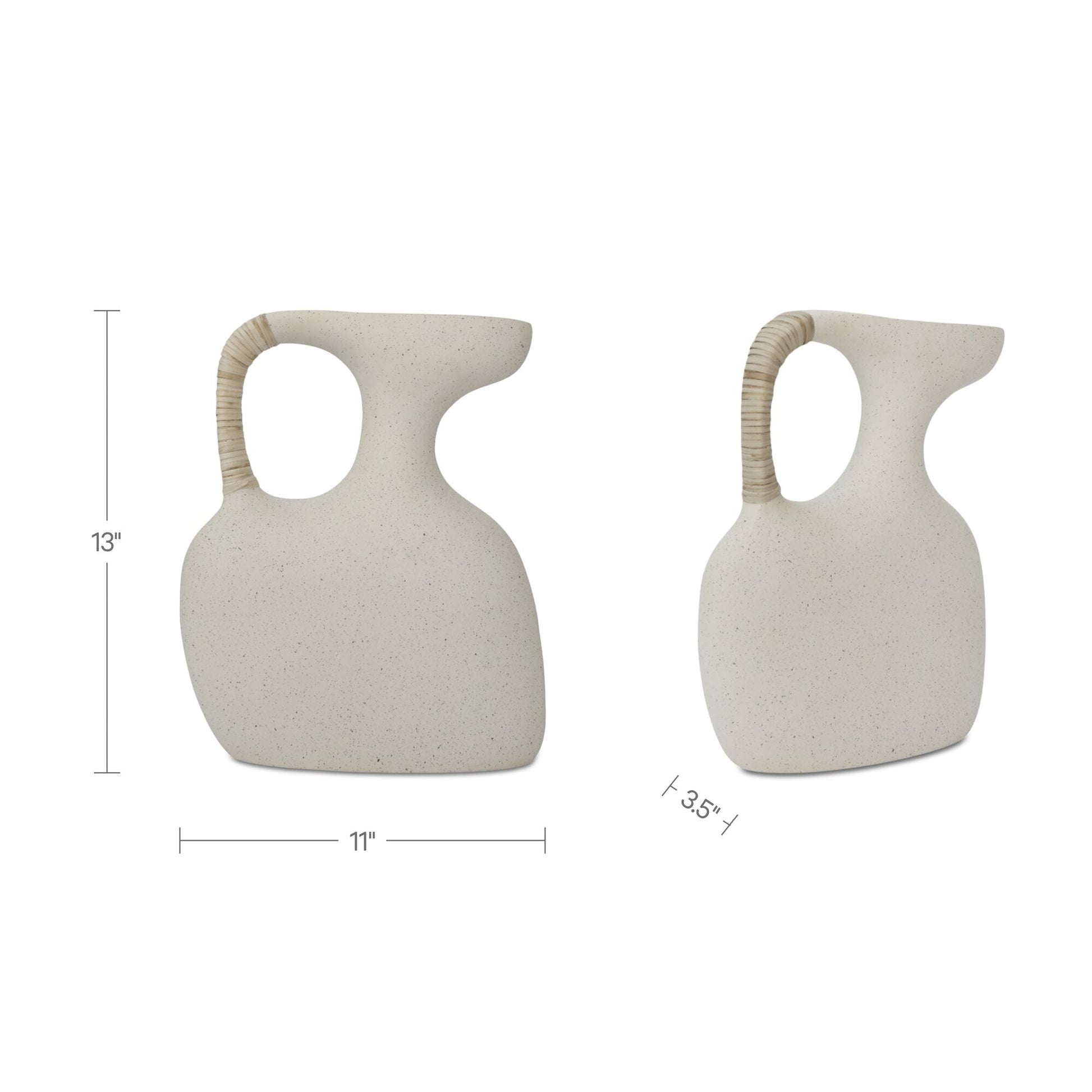 Vila Cream White 13-in Sculptural Vessel - Ornate Home
