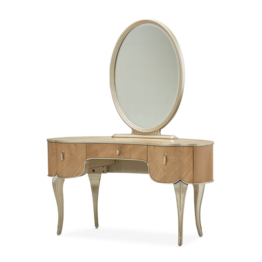 Villa Cherie Caramel Vanity with Mirror - Ornate Home