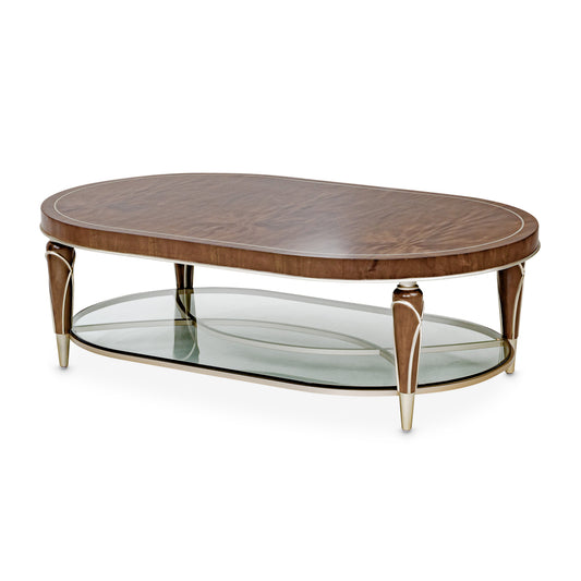Villa-Cherie Hazelnut Oval Cocktail Table - Ornate Home