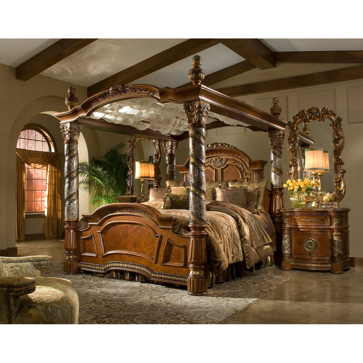 Villa Valencia Classic Chestnut Bedside Chest - Ornate Home