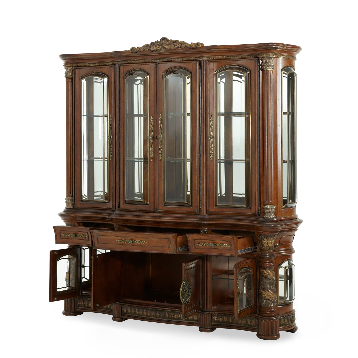 Villa Valencia Classic Chestnut China Cabinet - Ornate Home