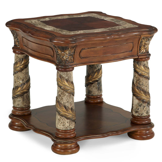 Villa Valencia Classic Chestnut End Table - Ornate Home