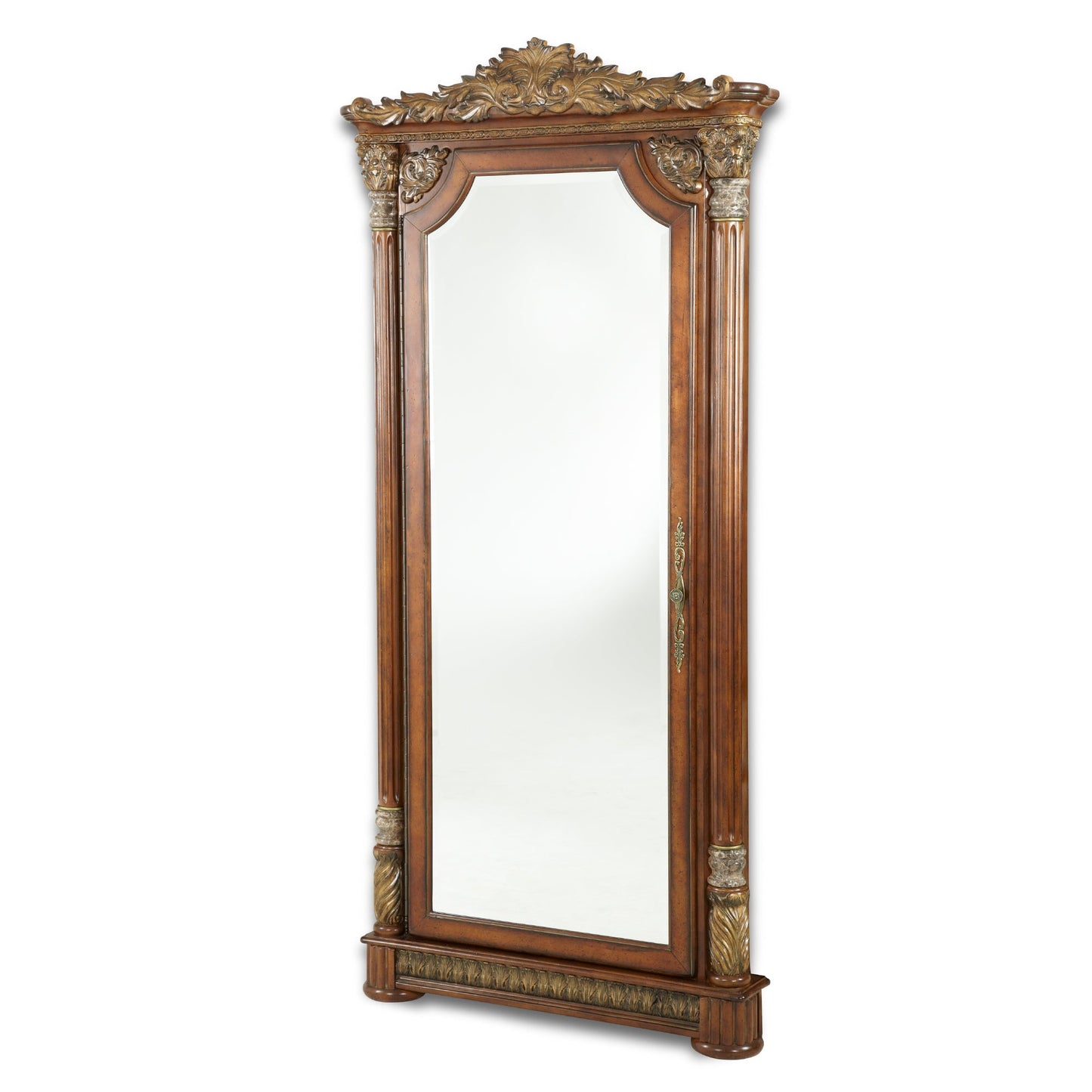 Villa Valencia Classic Chestnut Floor Accent Mirror - Ornate Home