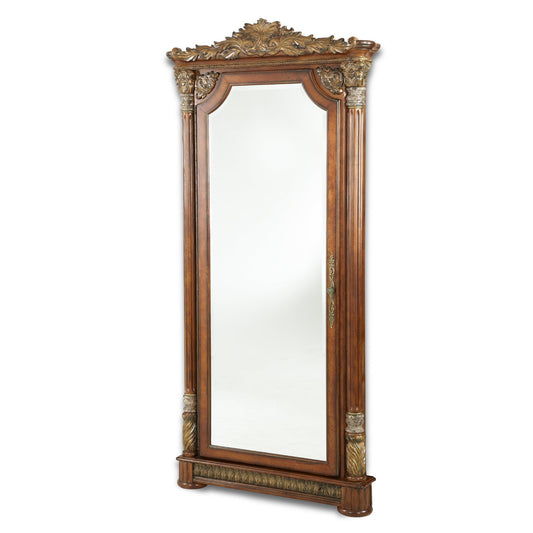Villa Valencia Classic Chestnut Floor Accent Mirror - Ornate Home