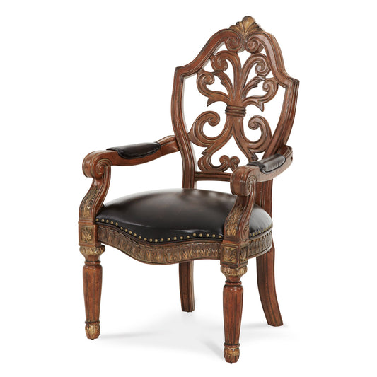 Villa Valencia Classic Chestnut Pull-up Desk Arm Chair - Ornate Home