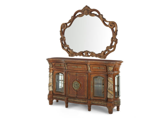 Villa Valencia Classic Chestnut Sideboard with Mirror - Ornate Home