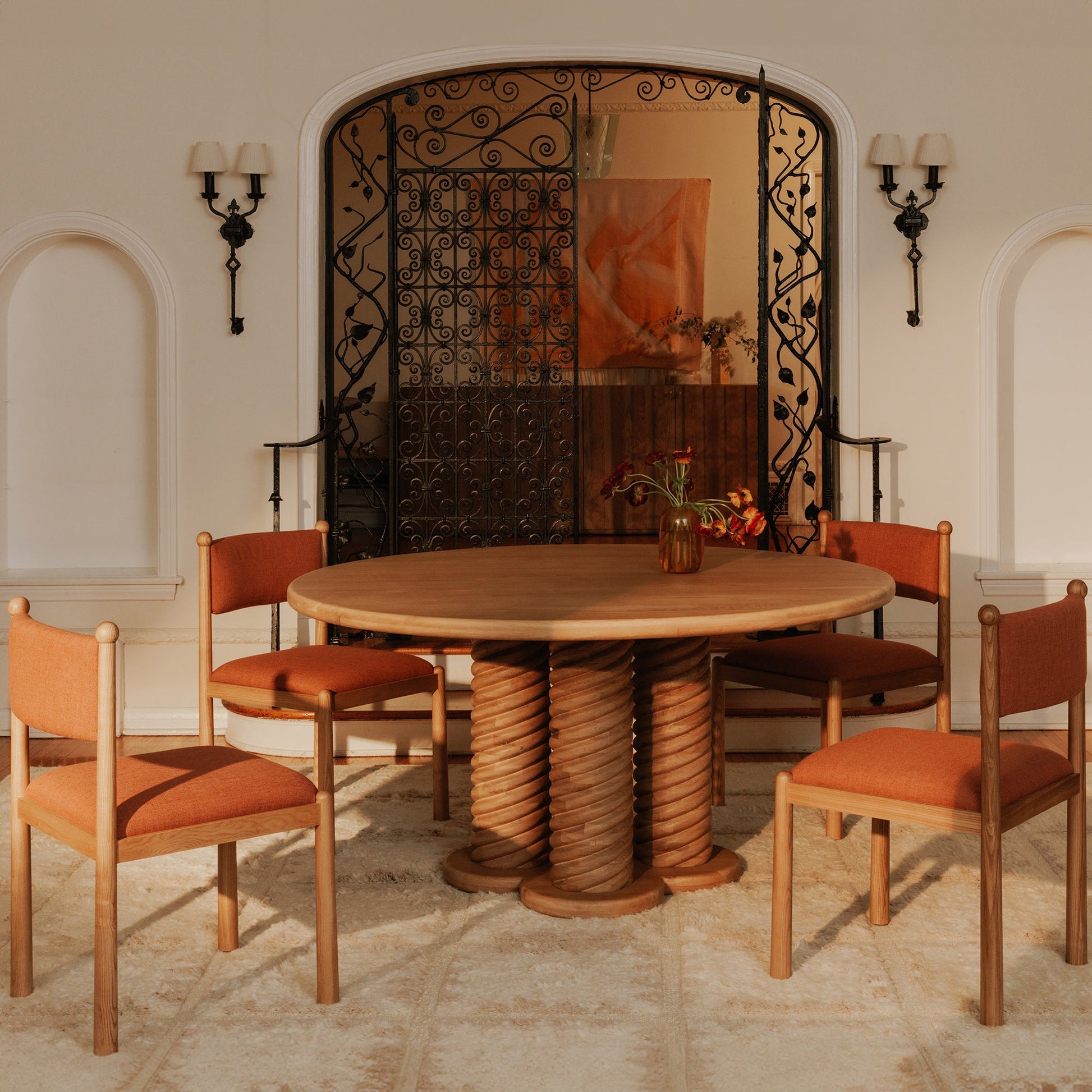 Villetta Deep Pink/Oak Stained Dining Chair (Set of 2) - Ornate Home