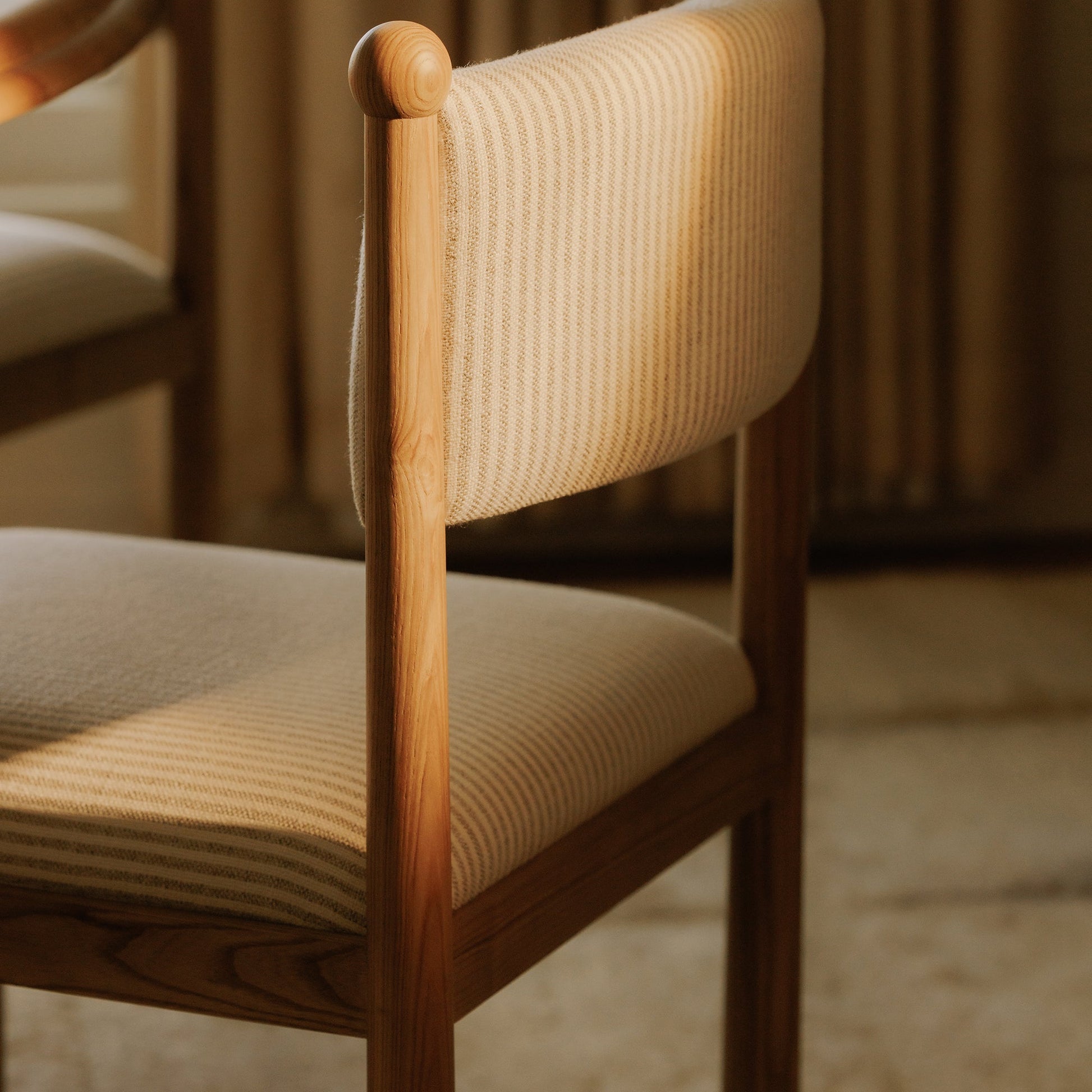 Villetta Stripe/Oak Stained Dining Chair (Set of 2) - Ornate Home