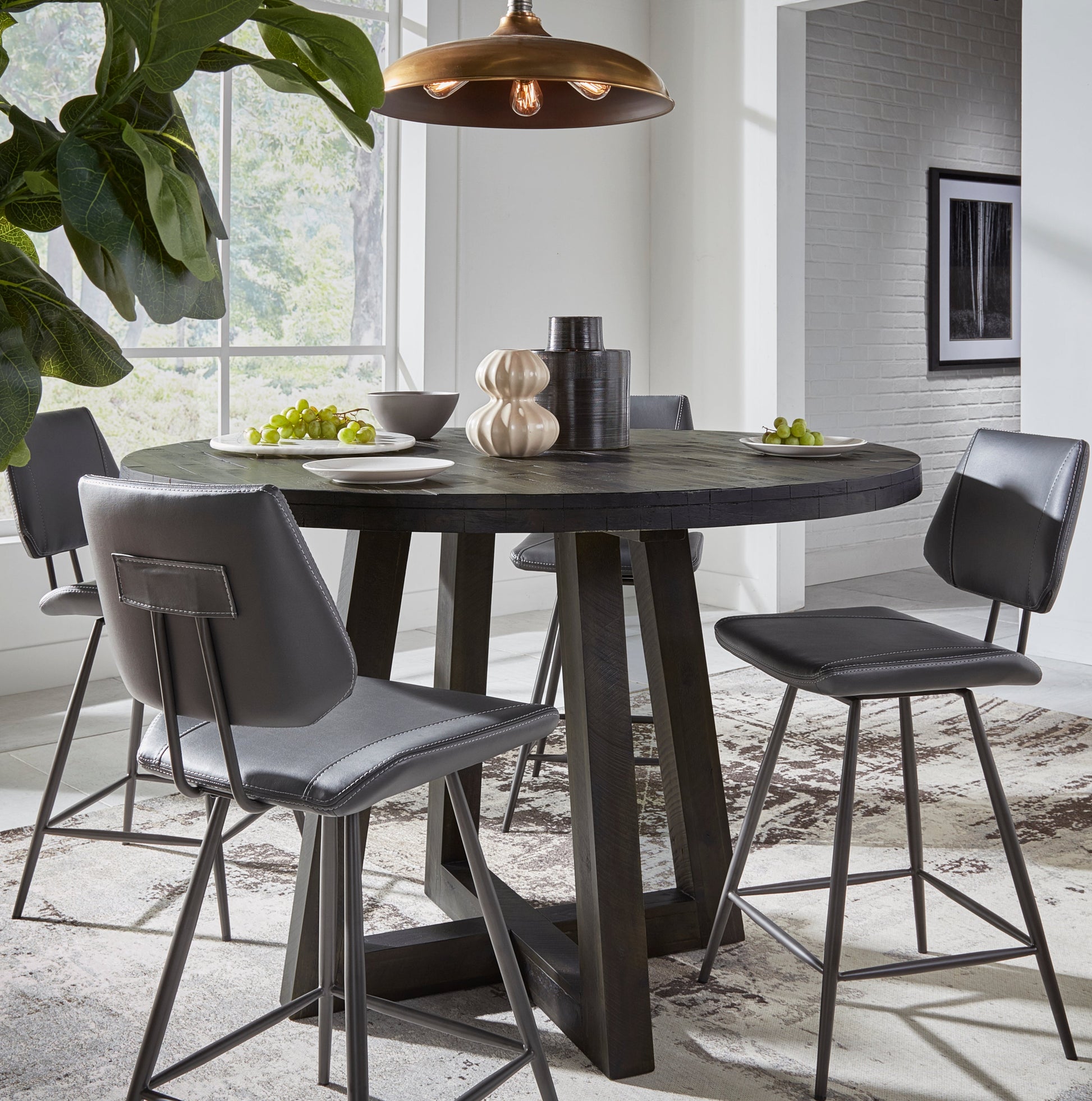 Vinson Modern Swivel Counter Stool in Cobalt (Set of 2) - Ornate Home