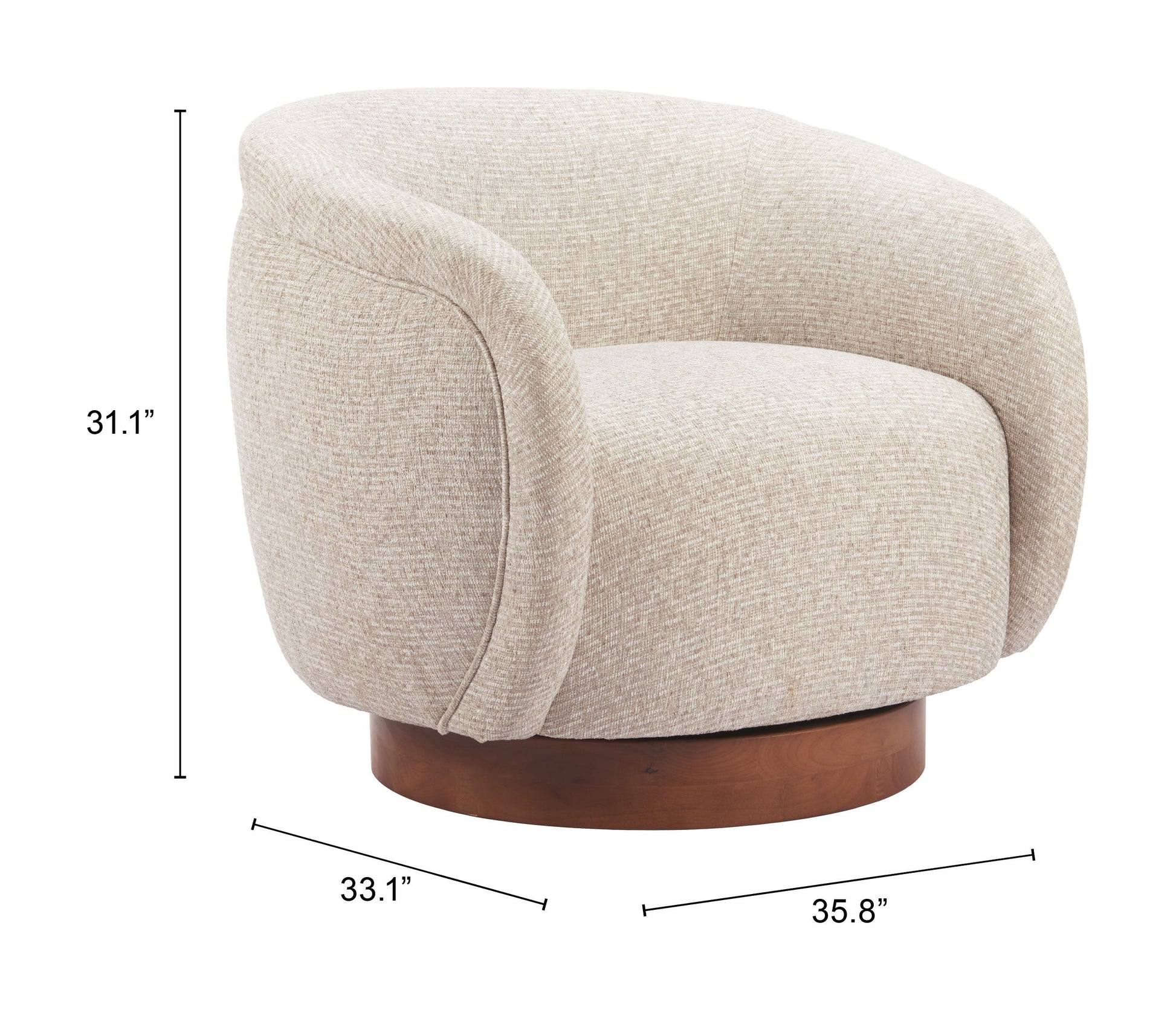 Vinta Beige Swivel Chair - Ornate Home