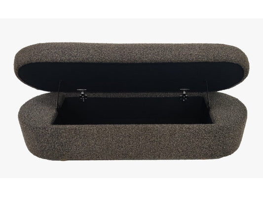 Virgil Kiki Pumpernickel Upholstered Hinged Storage Bench - Ornate Home