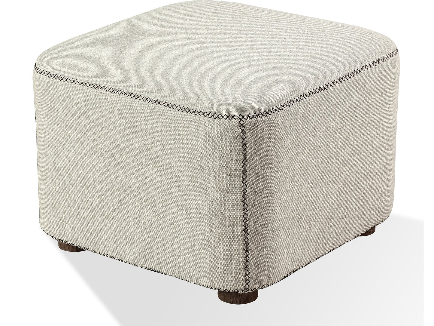 Virgil Louis Natural Upholstered Ottoman - Ornate Home