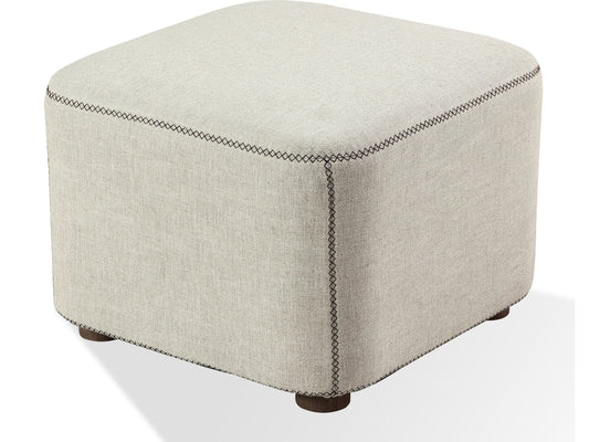 Virgil Louis Natural Upholstered Ottoman - Ornate Home