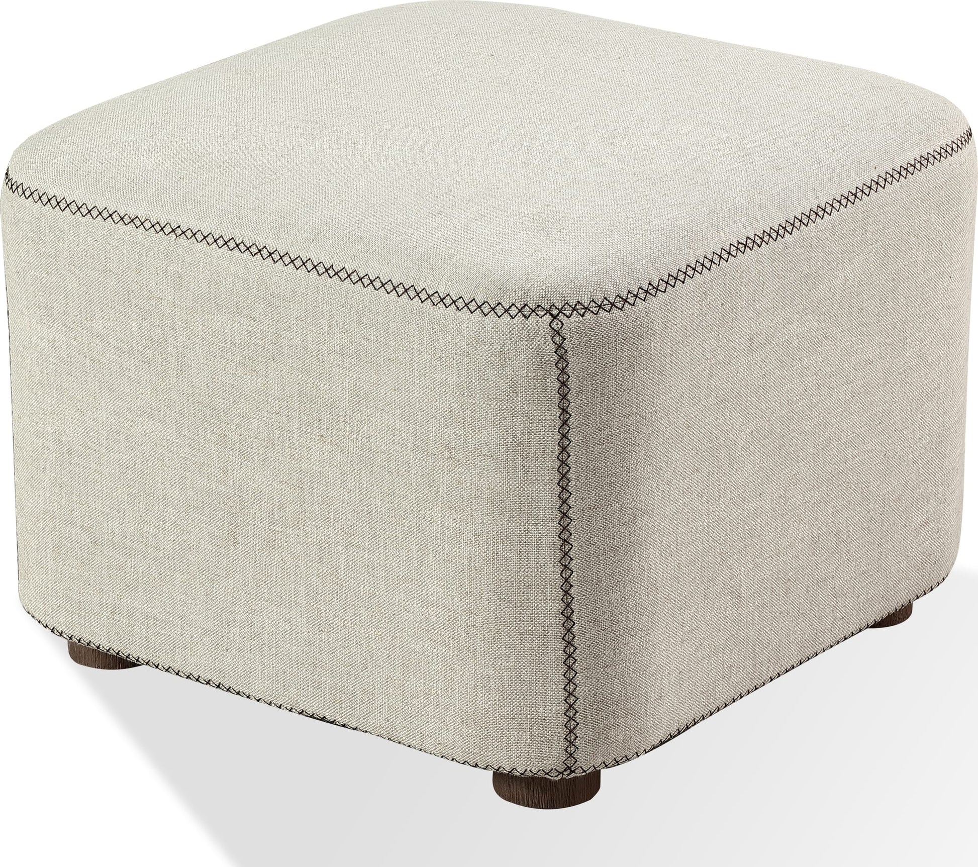 Virgil Louis Natural Upholstered Ottoman - Ornate Home
