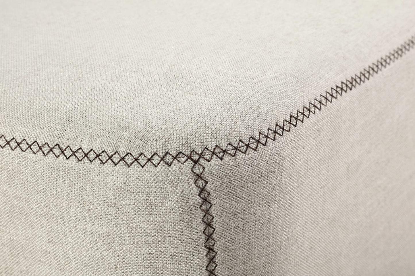 Virgil Louis Natural Upholstered Ottoman - Ornate Home