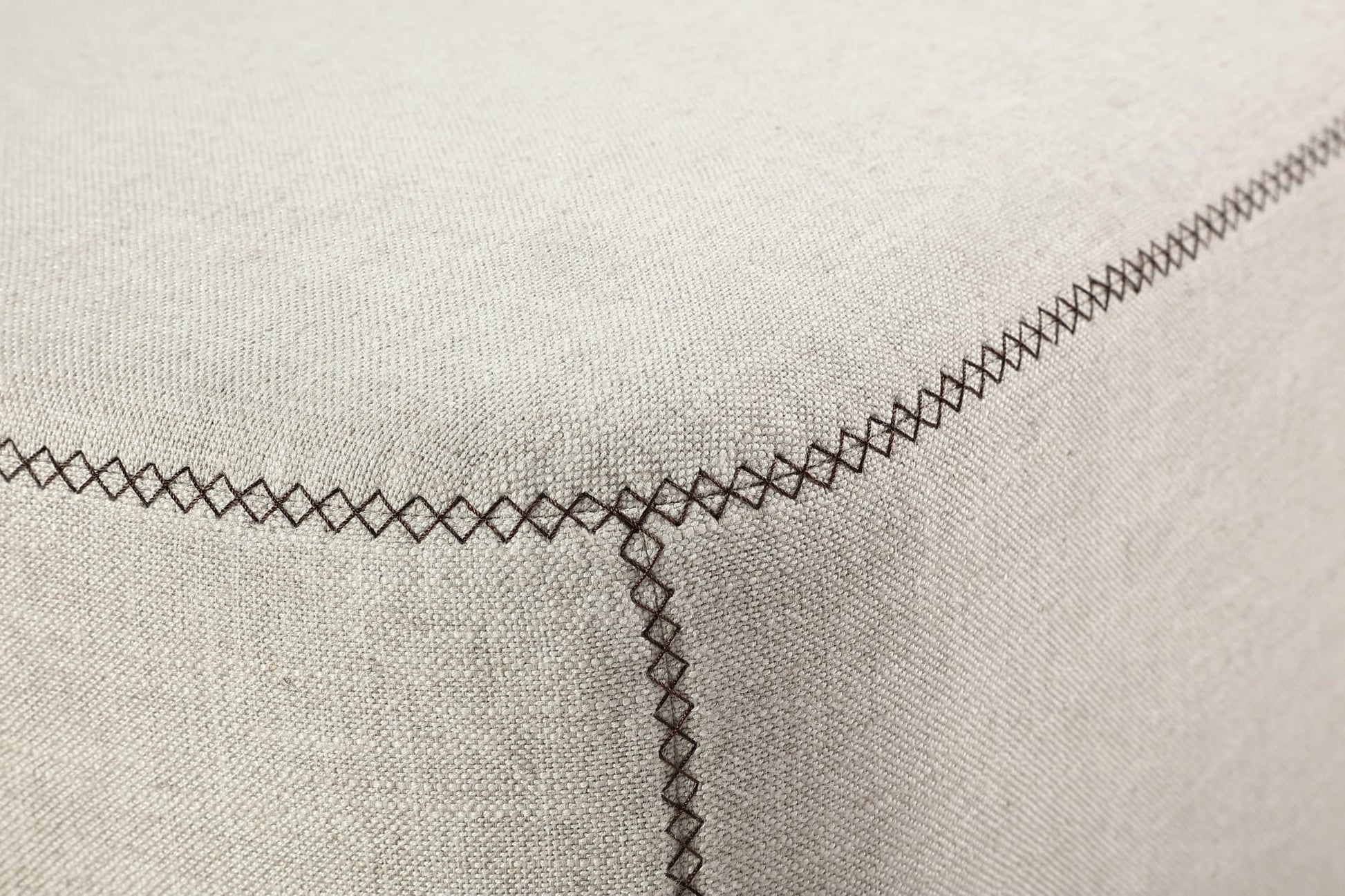 Virgil Louis Natural Upholstered Ottoman - Ornate Home