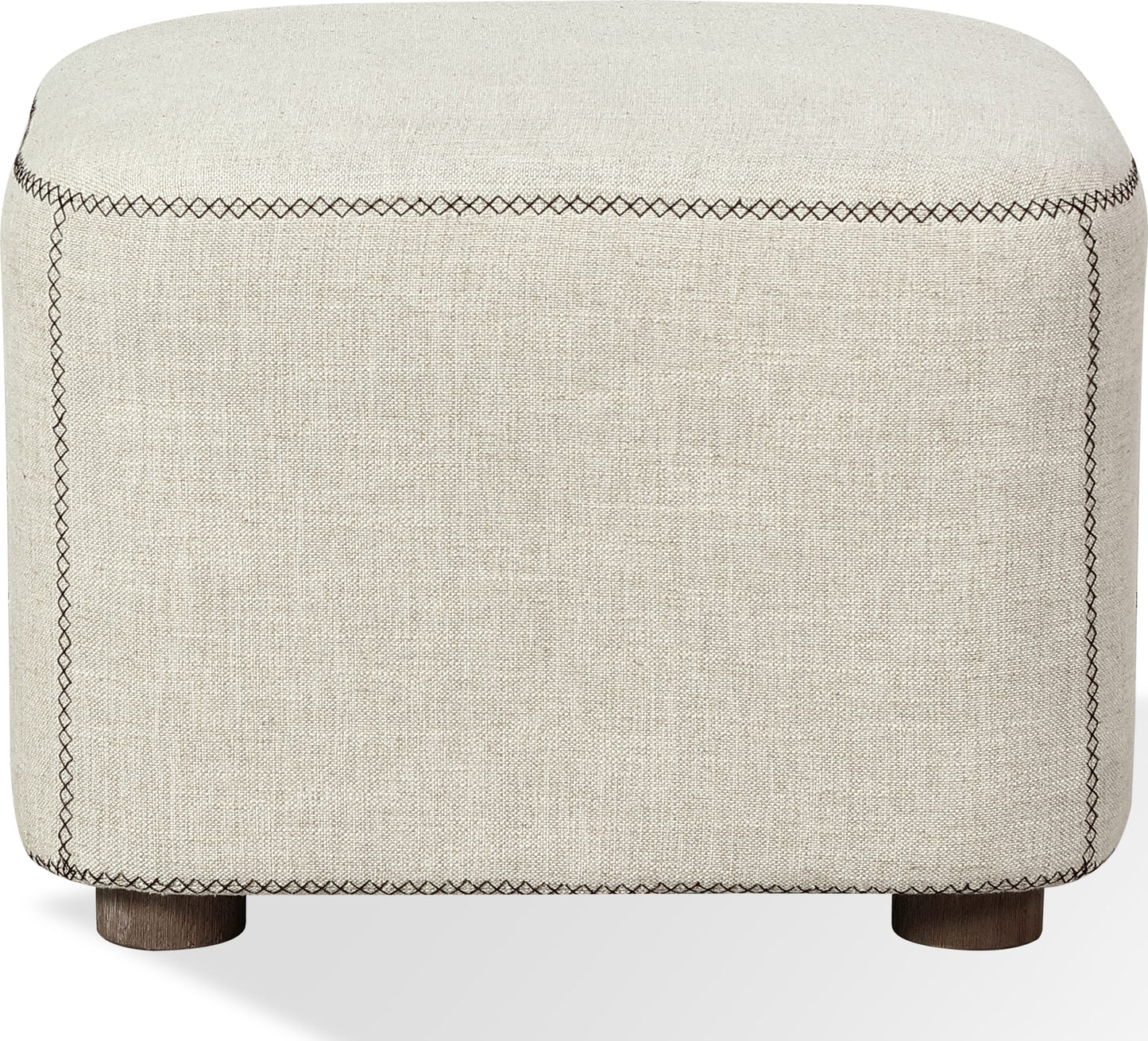 Virgil Louis Natural Upholstered Ottoman - Ornate Home