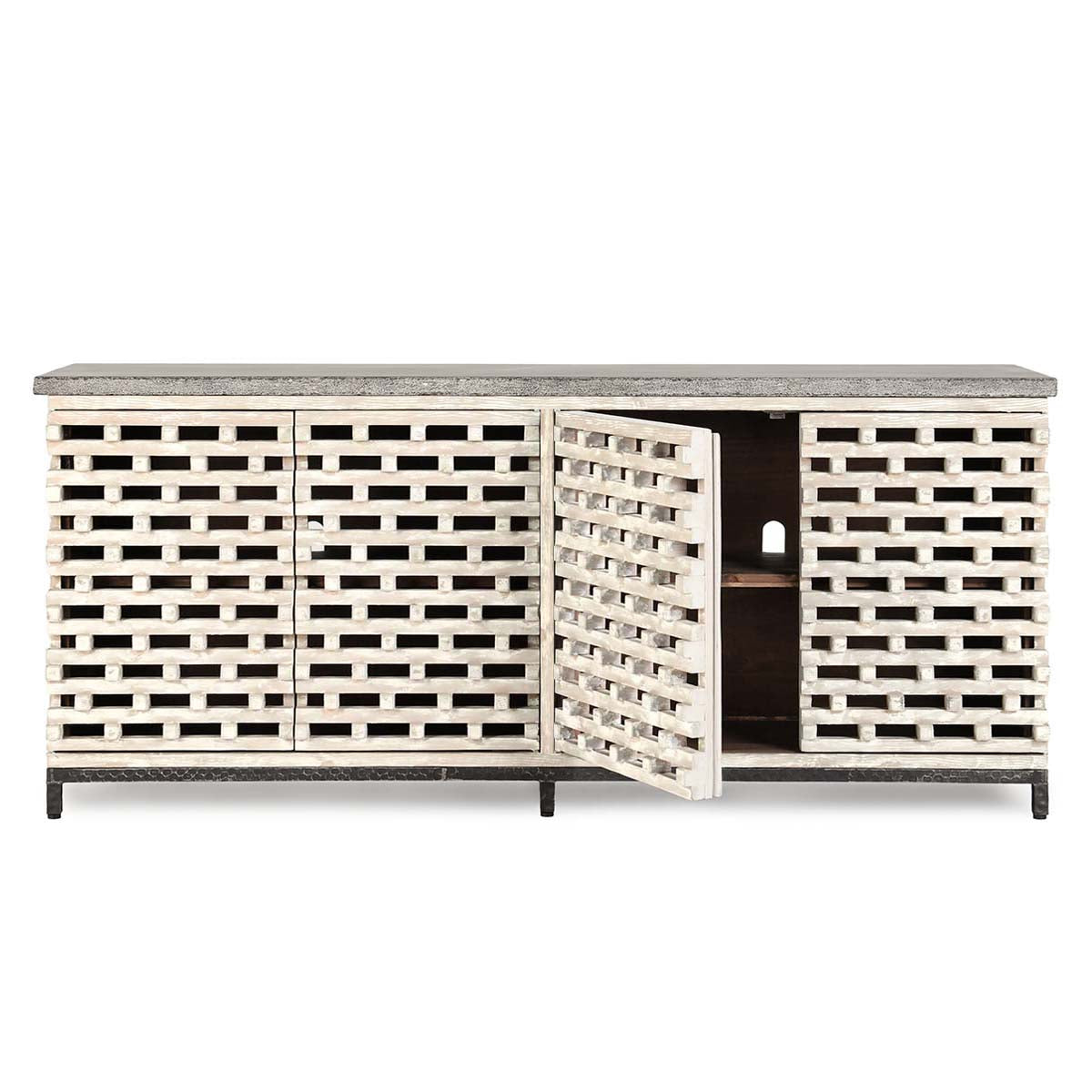 Virginia Timeworn Cream/Blue Stone Sideboard - Ornate Home