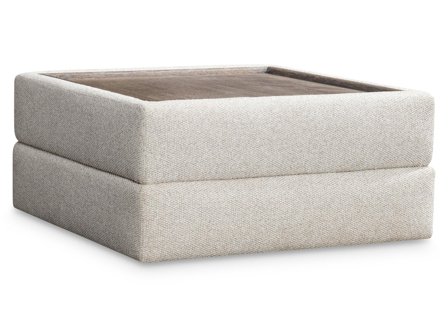 Vista Puma Cerused/Beige/Tan Fabric Ottoman - Ornate Home