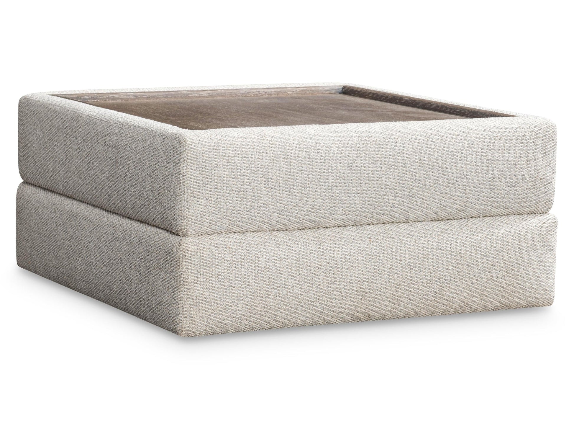 Vista Puma Cerused/Beige/Tan Fabric Ottoman - Ornate Home