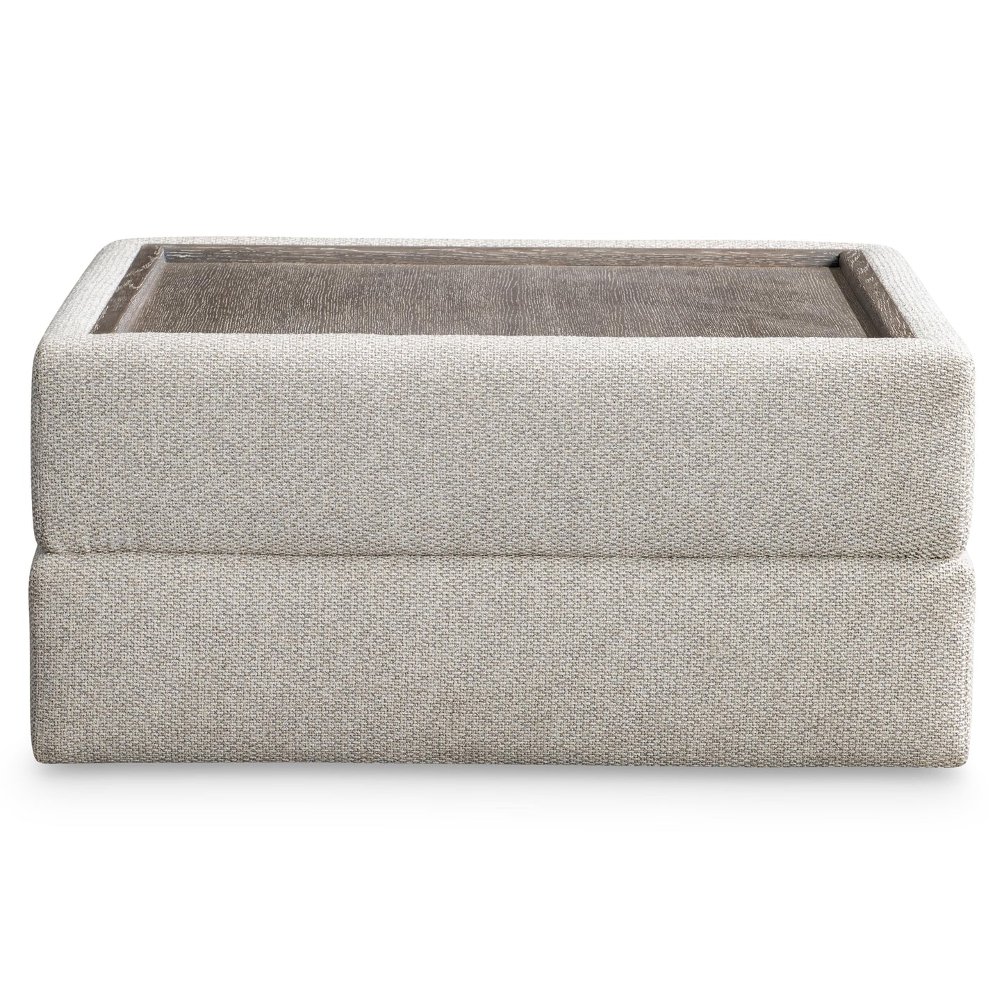 Vista Puma Cerused/Beige/Tan Fabric Ottoman - Ornate Home