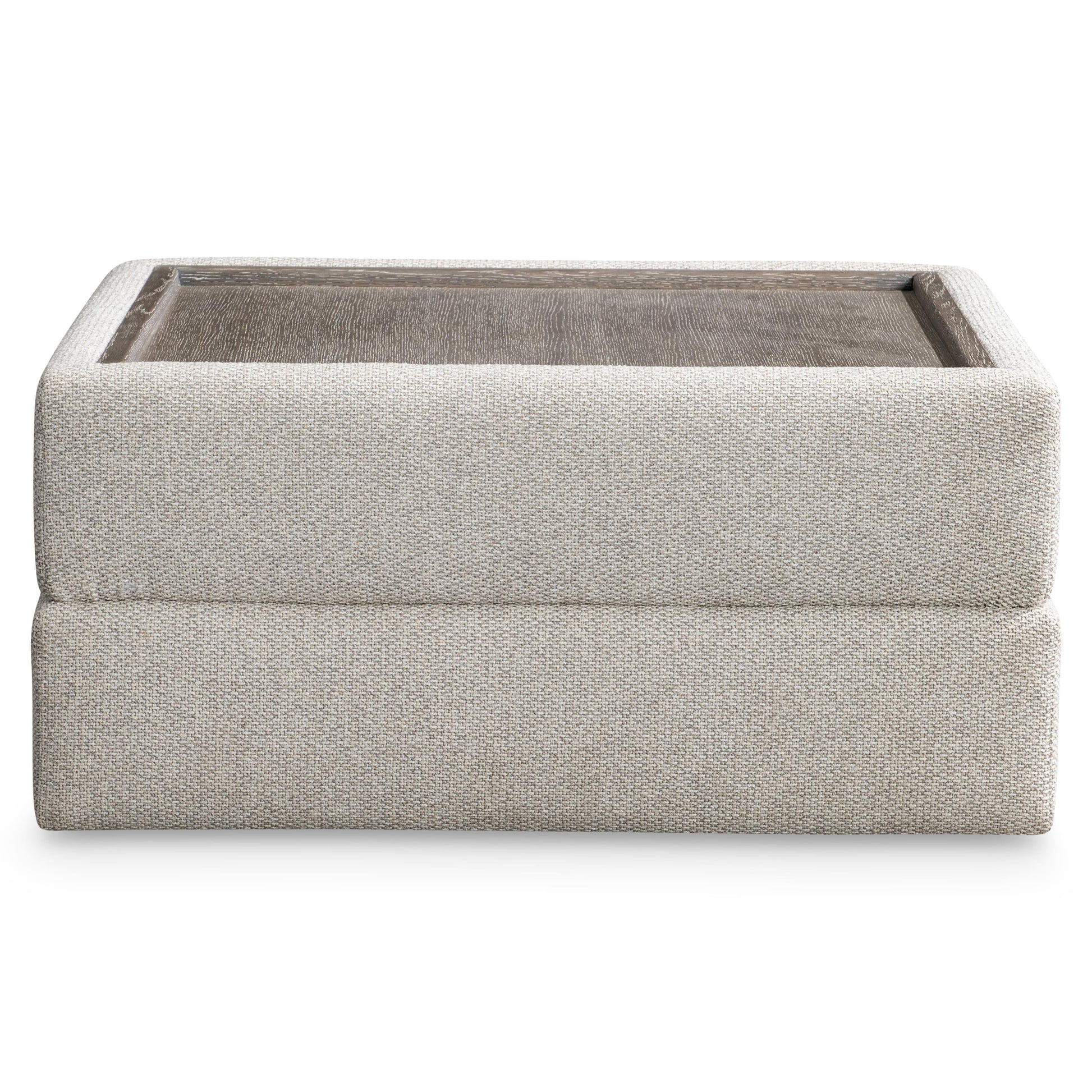 Vista Puma Cerused/Beige/Tan Fabric Ottoman - Ornate Home