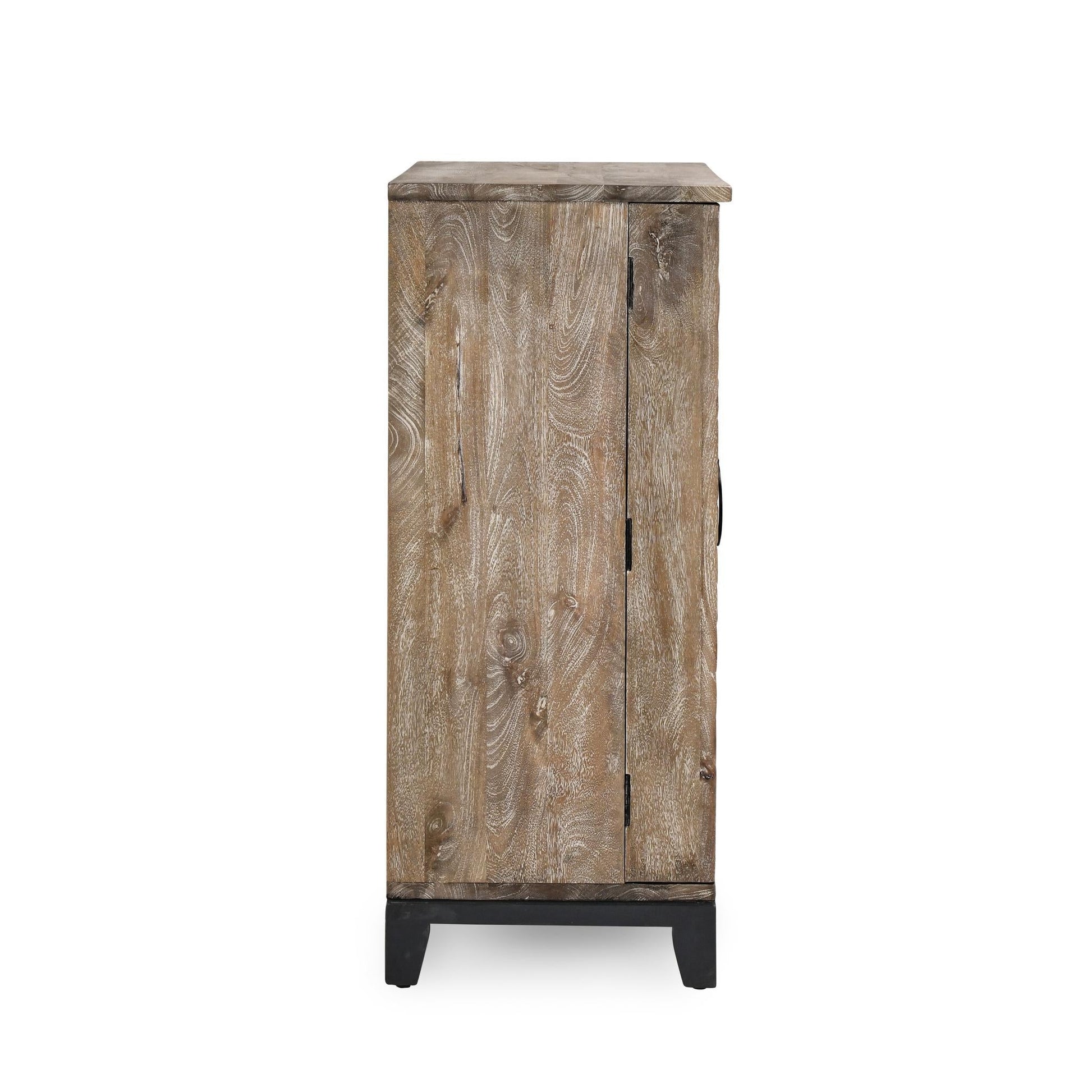 Vivienne Distressed Taupe Bar Cabinet - Ornate Home