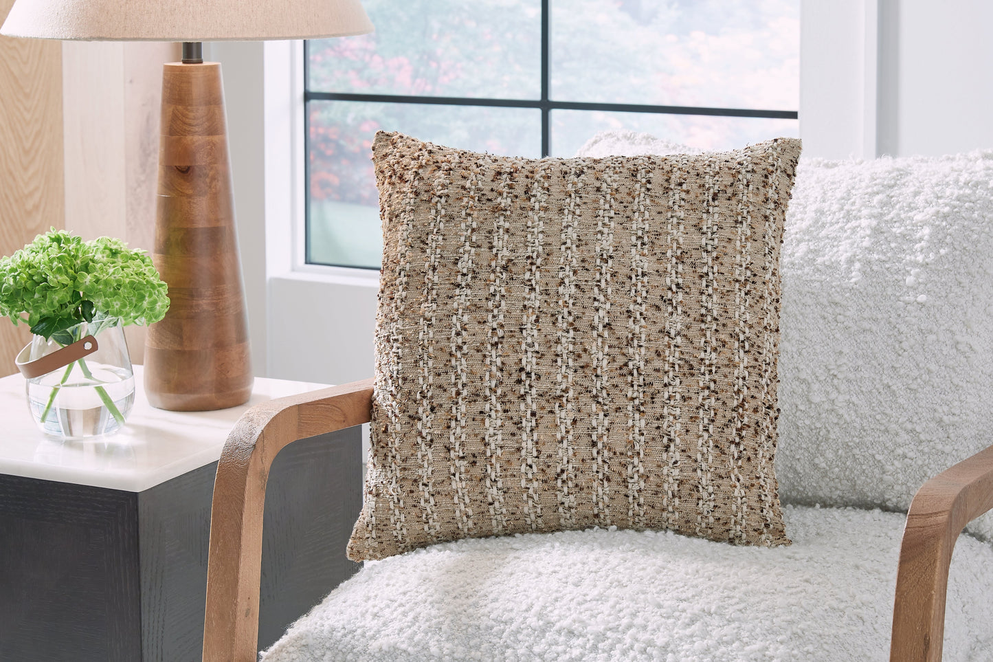 Vorlane Tan/Brown/White Pillow- Viva Furn