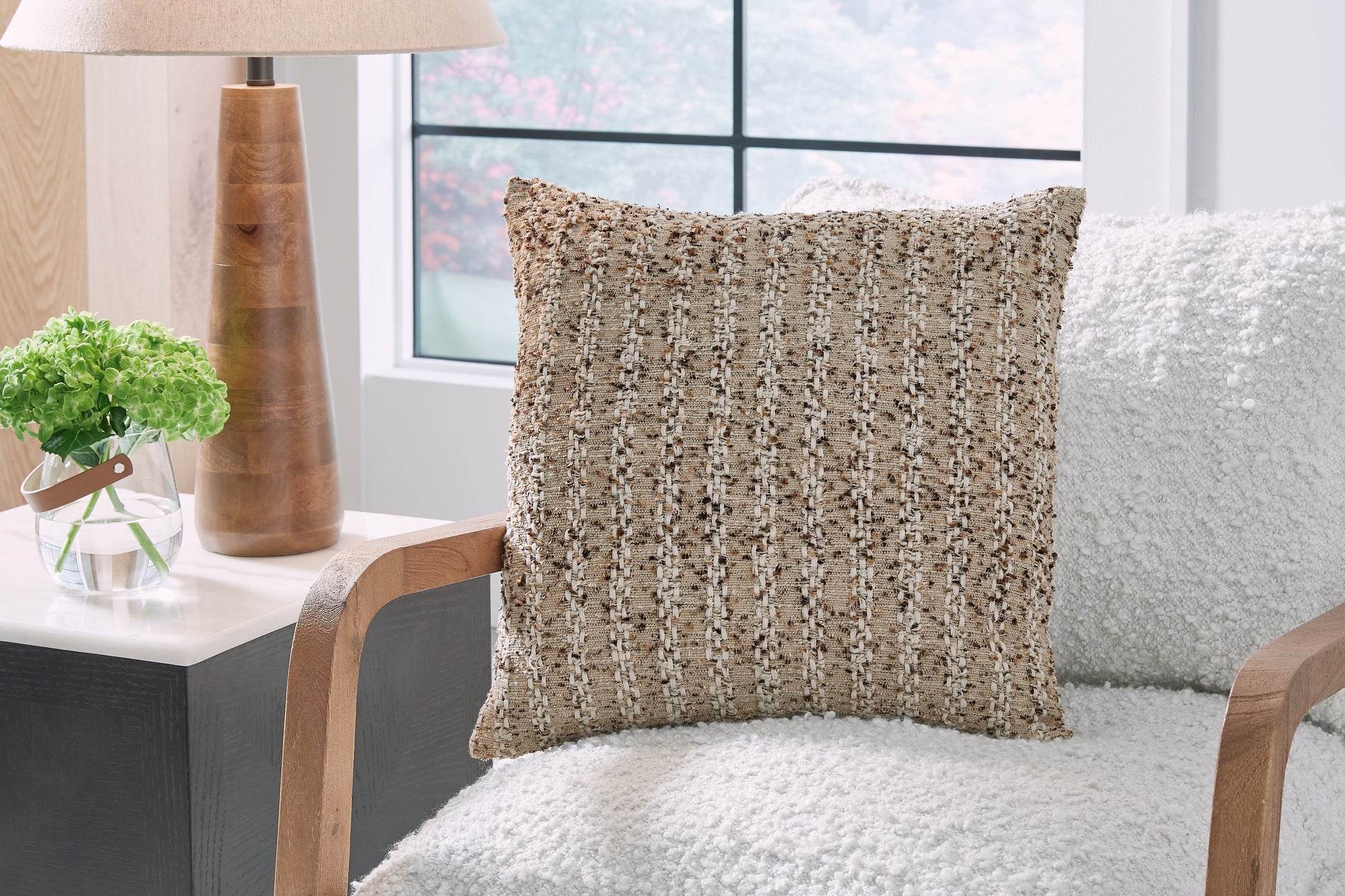 Vorlane Tan/Brown/White Pillow- Viva Furn