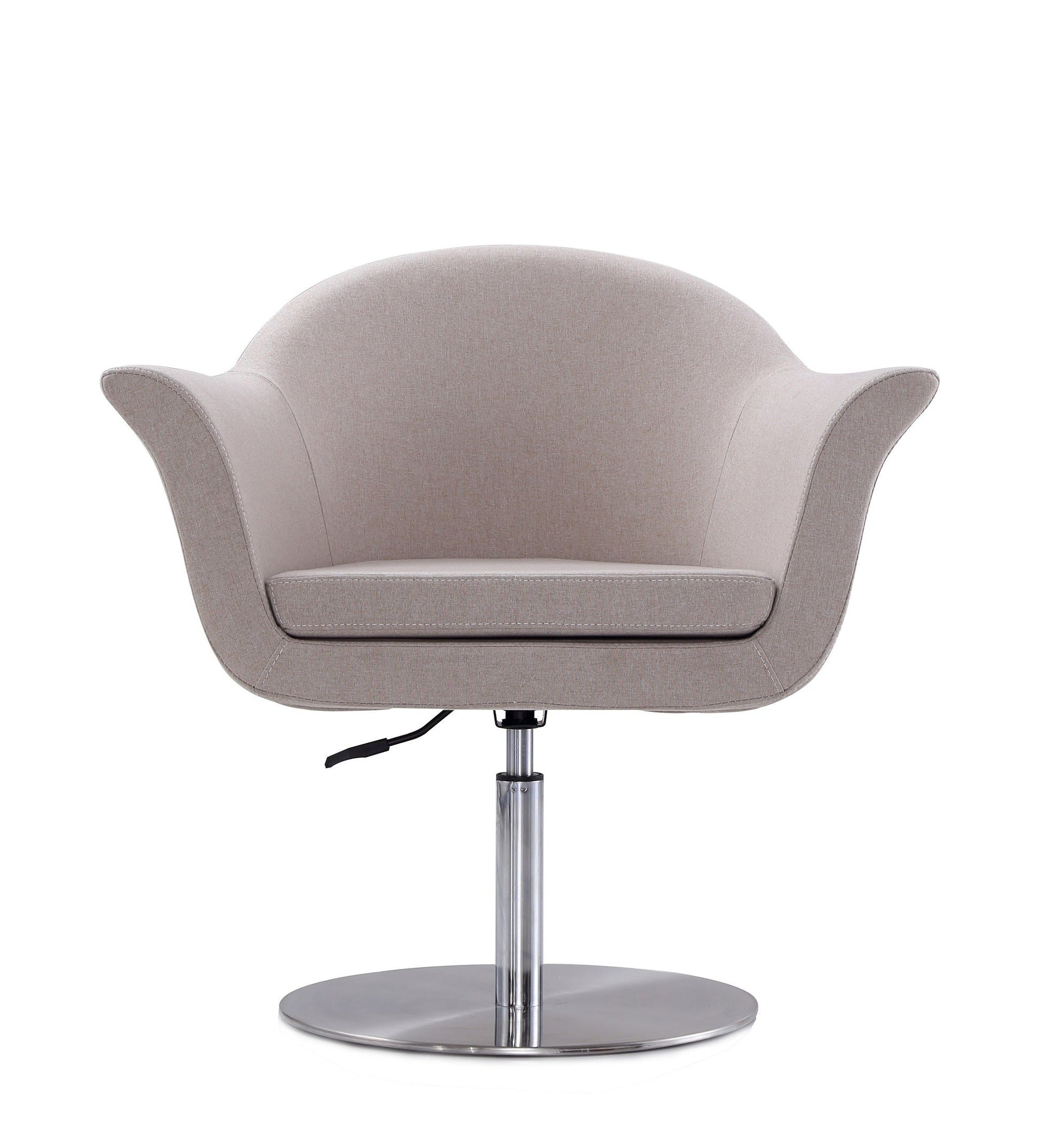 Voyager Swivel Adjustable Accent Chair in Barley and Brushed Metal - Ornate Home