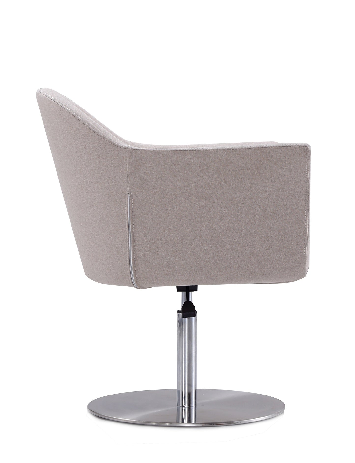 Voyager Swivel Adjustable Accent Chair in Barley and Brushed Metal - Ornate Home