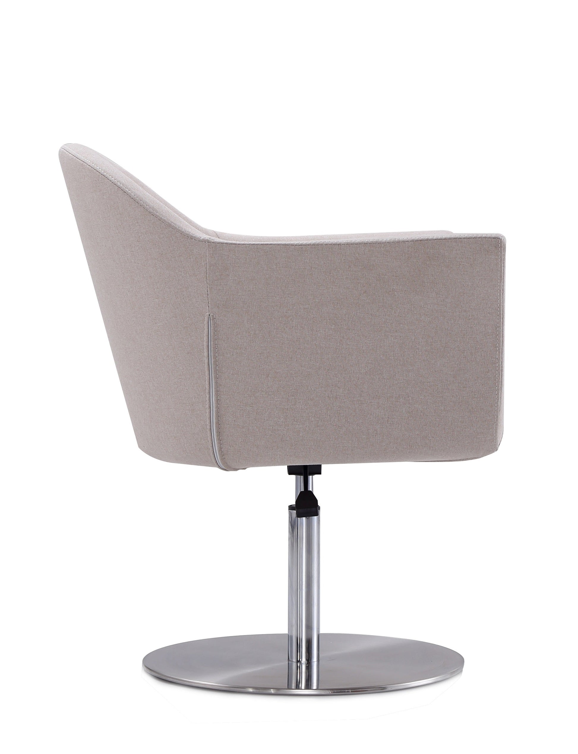 Voyager Swivel Adjustable Accent Chair in Barley and Brushed Metal - Ornate Home