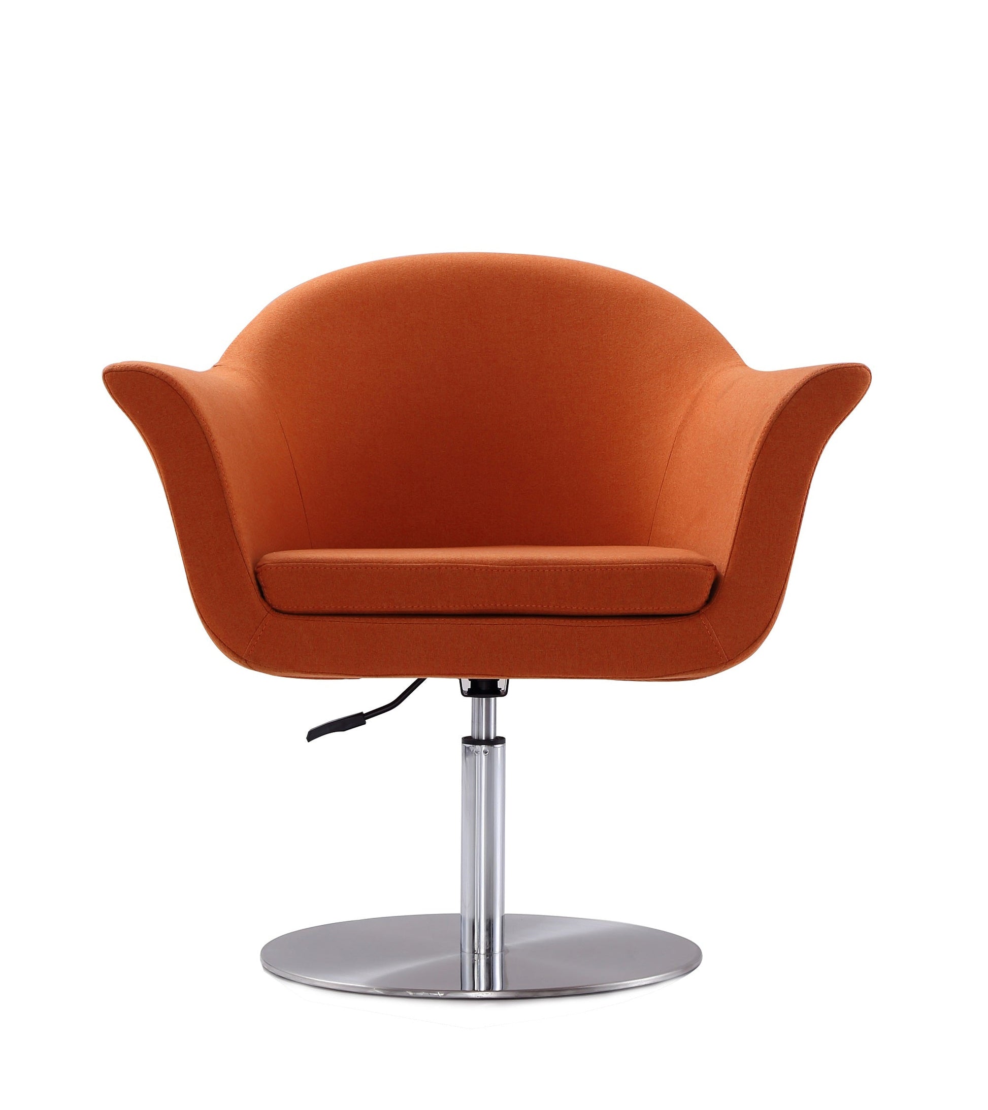 Voyager Swivel Adjustable Accent Chair in Orange and Brushed Metal - Ornate Home