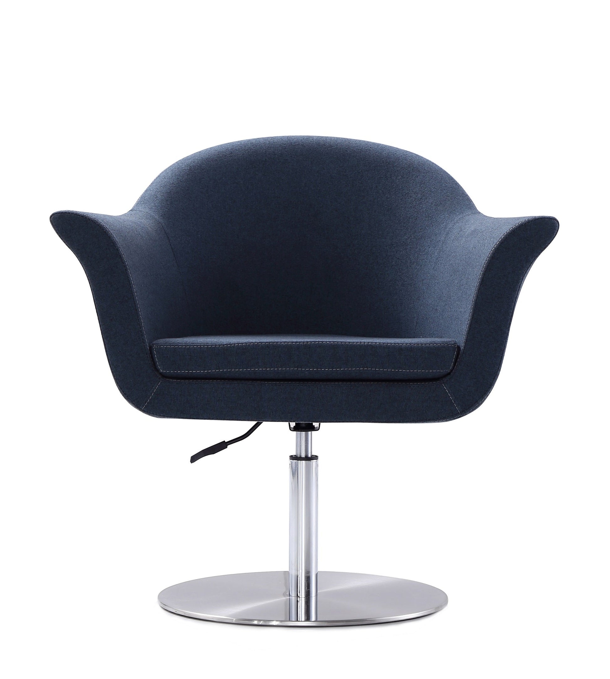 Voyager Swivel Adjustable Accent Chair in Smokey Blue and Brushed Metal - Ornate Home