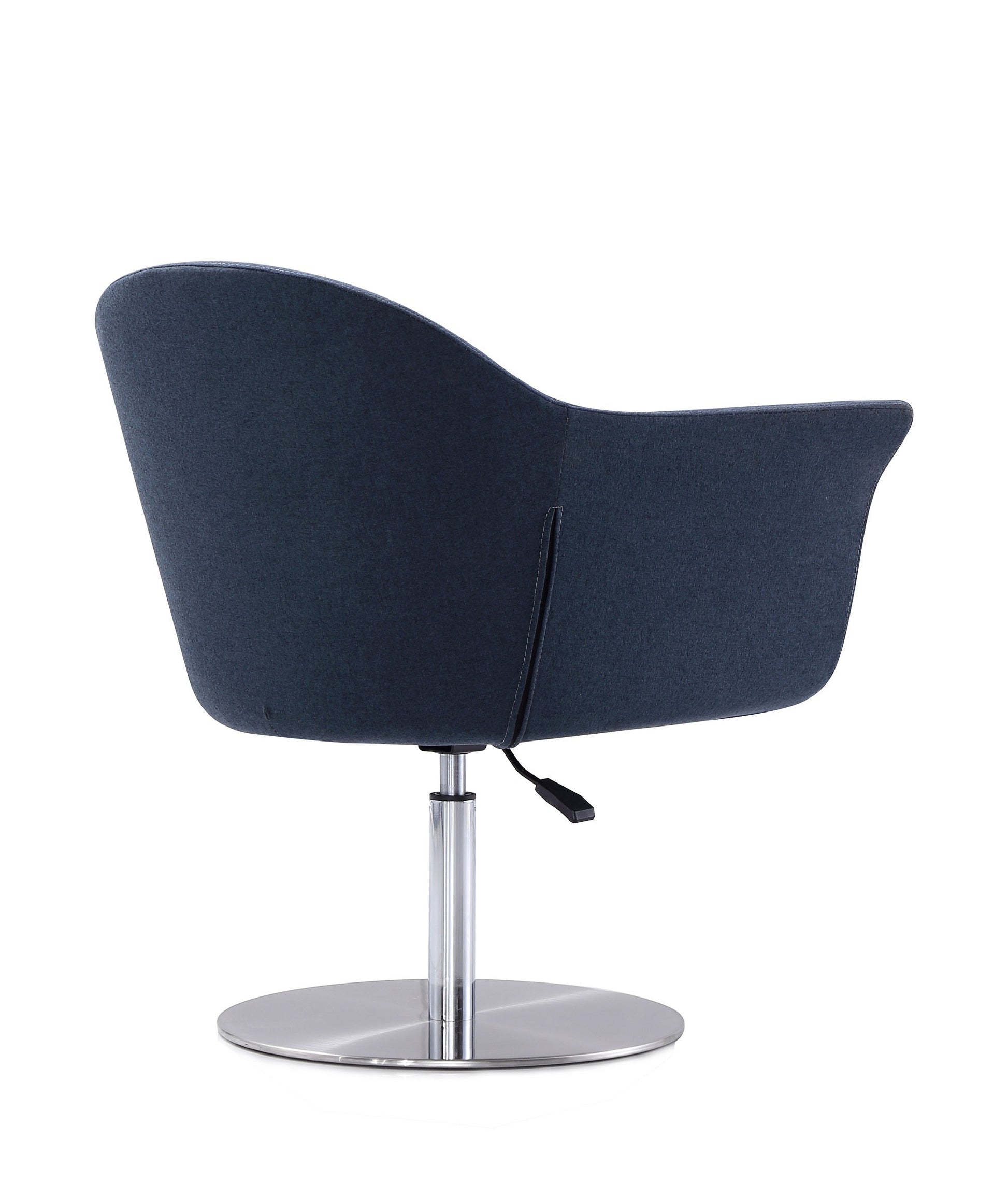 Voyager Swivel Adjustable Accent Chair in Smokey Blue and Brushed Metal (set of 2) - Ornate Home