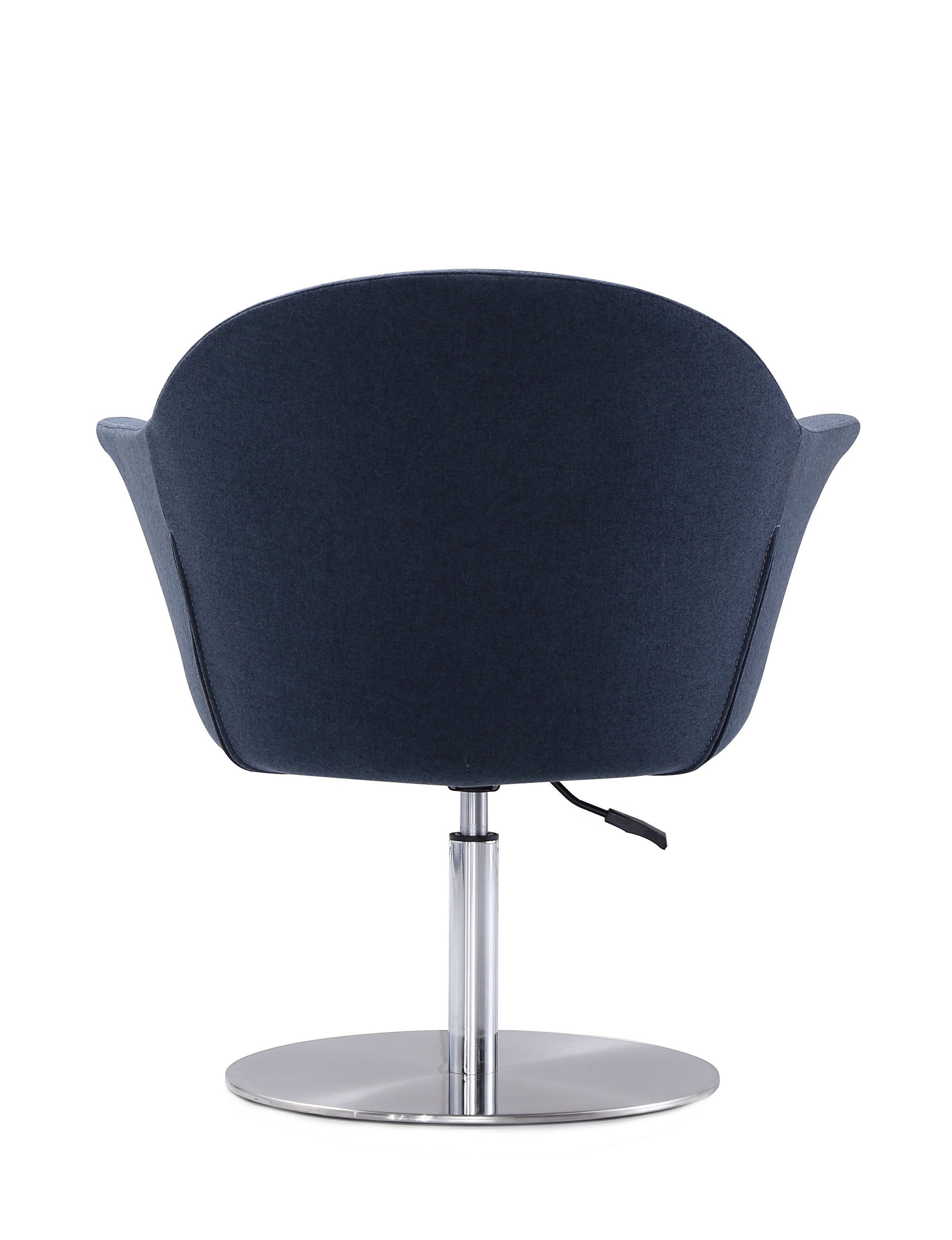 Voyager Swivel Adjustable Accent Chair in Smokey Blue and Brushed Metal (set of 2) - Ornate Home