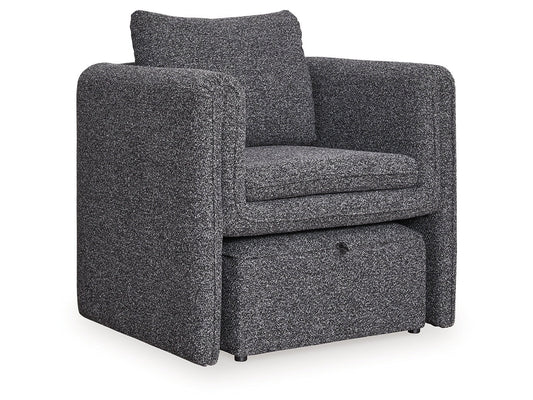 Vreni Charcoal/Black Accent Chair- Viva Furn