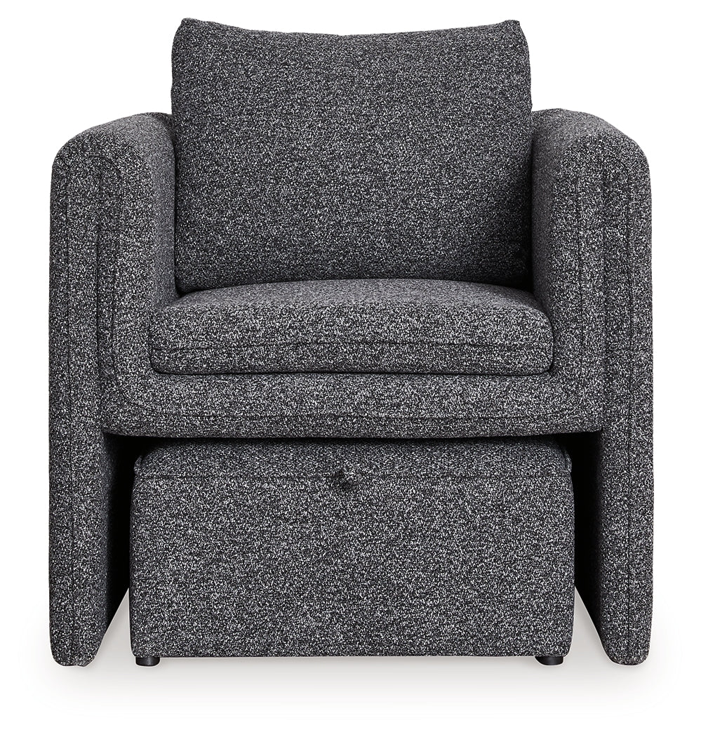 Vreni Charcoal/Black Accent Chair- Viva Furn