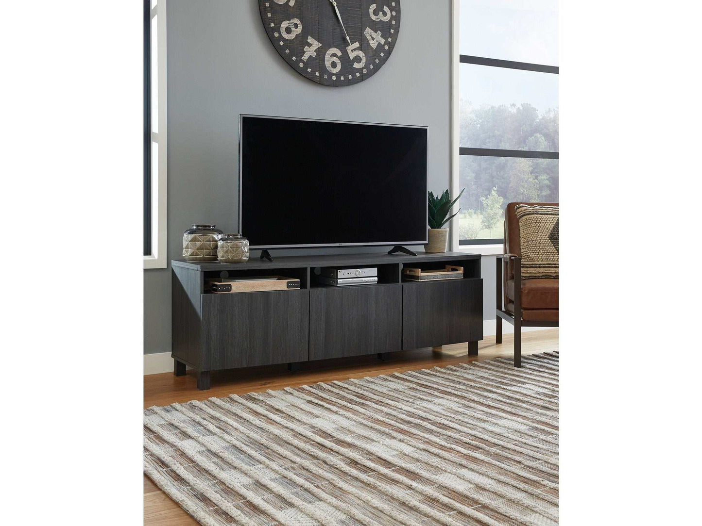 Yarlow Black Extra Large TV Stand 70"