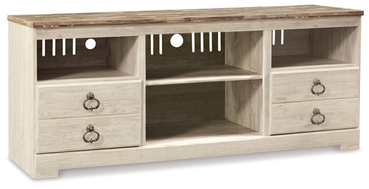 Willowton Whitewash 3-Piece Entertainment Center