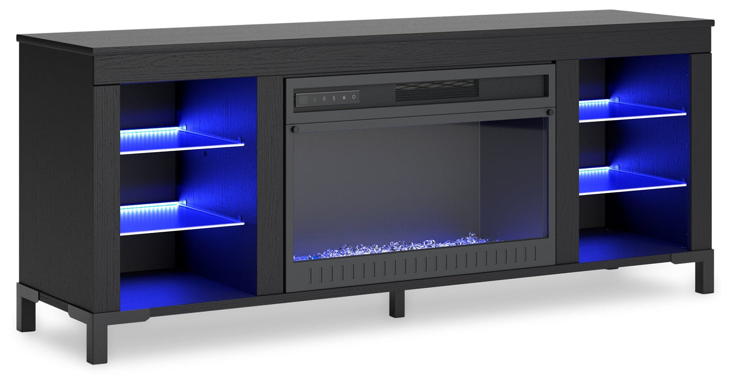 Cayberry Black 60" TV Stand with Electric Fireplace